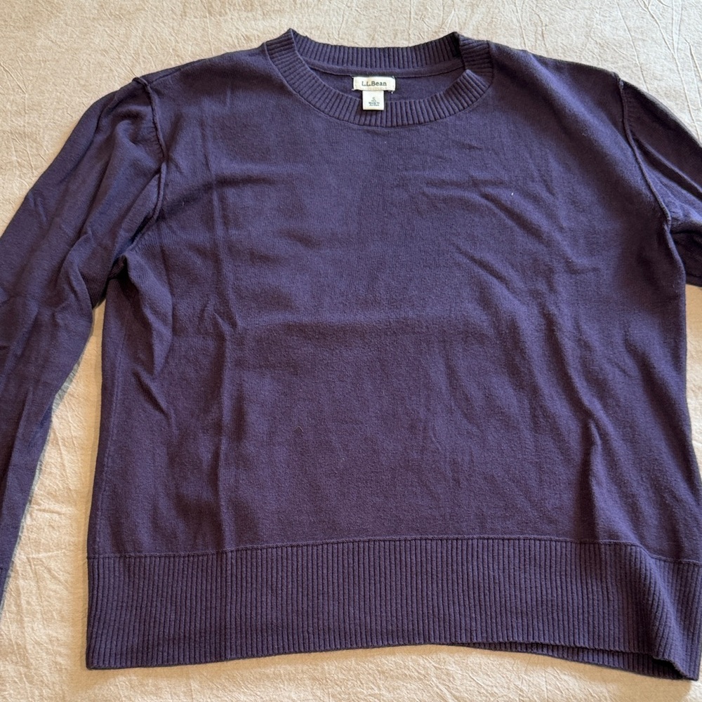 L.L. Bean Women's cotton/cashmere Purple Crew Neck Sweater
